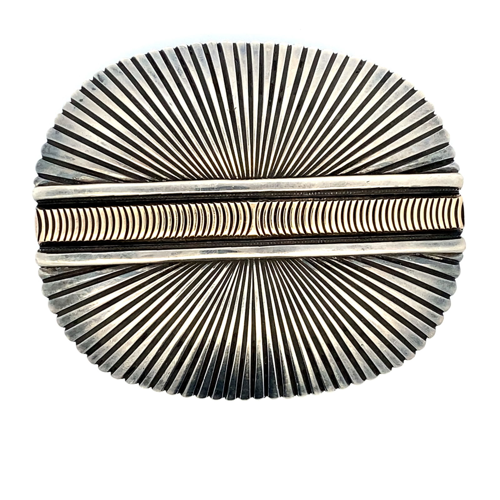 D. Morgan Sterling Silver 14K Gold Belt Buckle (1 of 3)