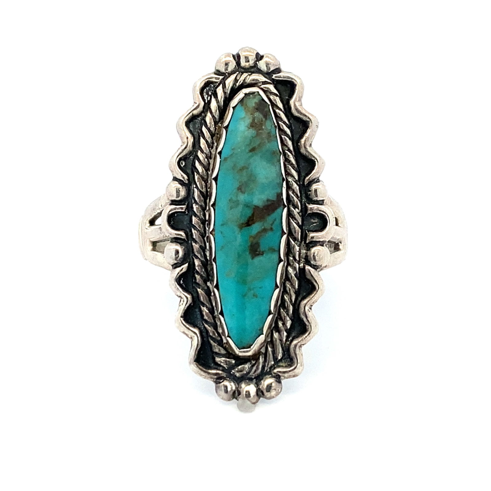 Vintage Native American Turquoise Ring in Sterling Silver (1 of 6)