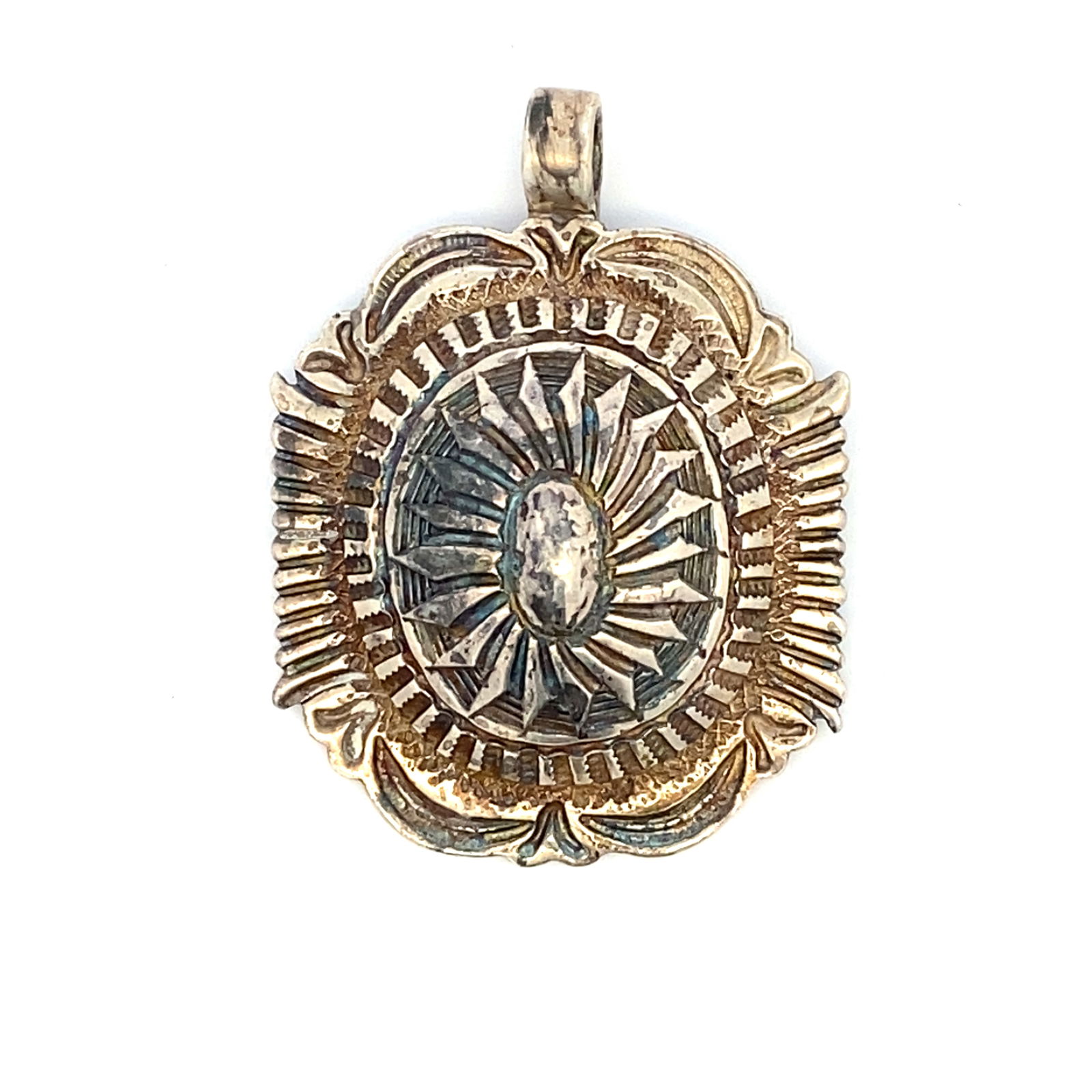 Native American Engraved "C. Blackgoat" Pendant in Sterling Silver (1 of 3)