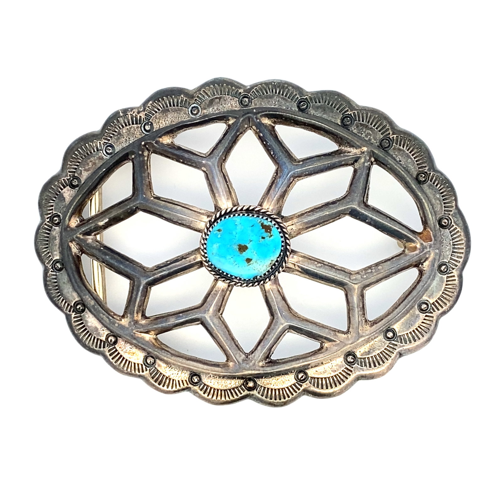 Vintage Native America Navajo Signed "WJH" Belt Buckle in Sterling Silver: Vintage Native America Navajo signed "WJH" belt buckle in sterling silver, Measure: 8cm width x 6cm height, Weight: 57.9 grams