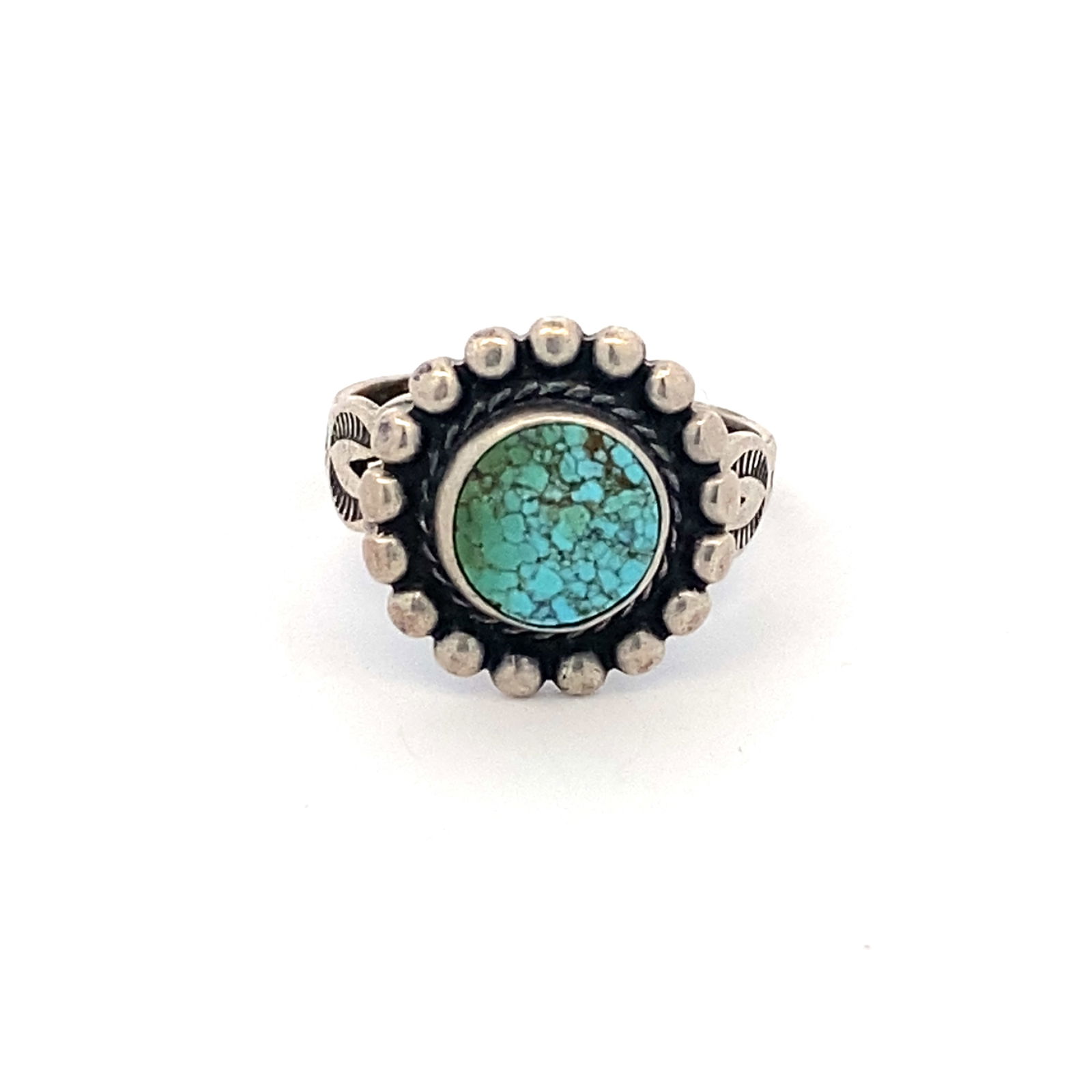 Vintage Native American Fred Harvey Era Turquoise Ring in Sterling Silver (1 of 5)