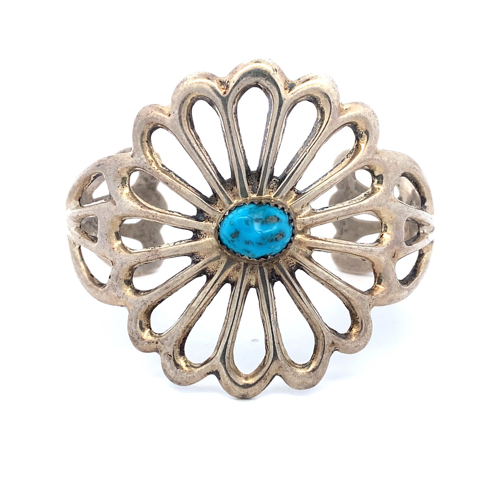 Vintage Native American A. Henry Turquoise Cuff Bracelet in Sterling Silver (1 of 5)