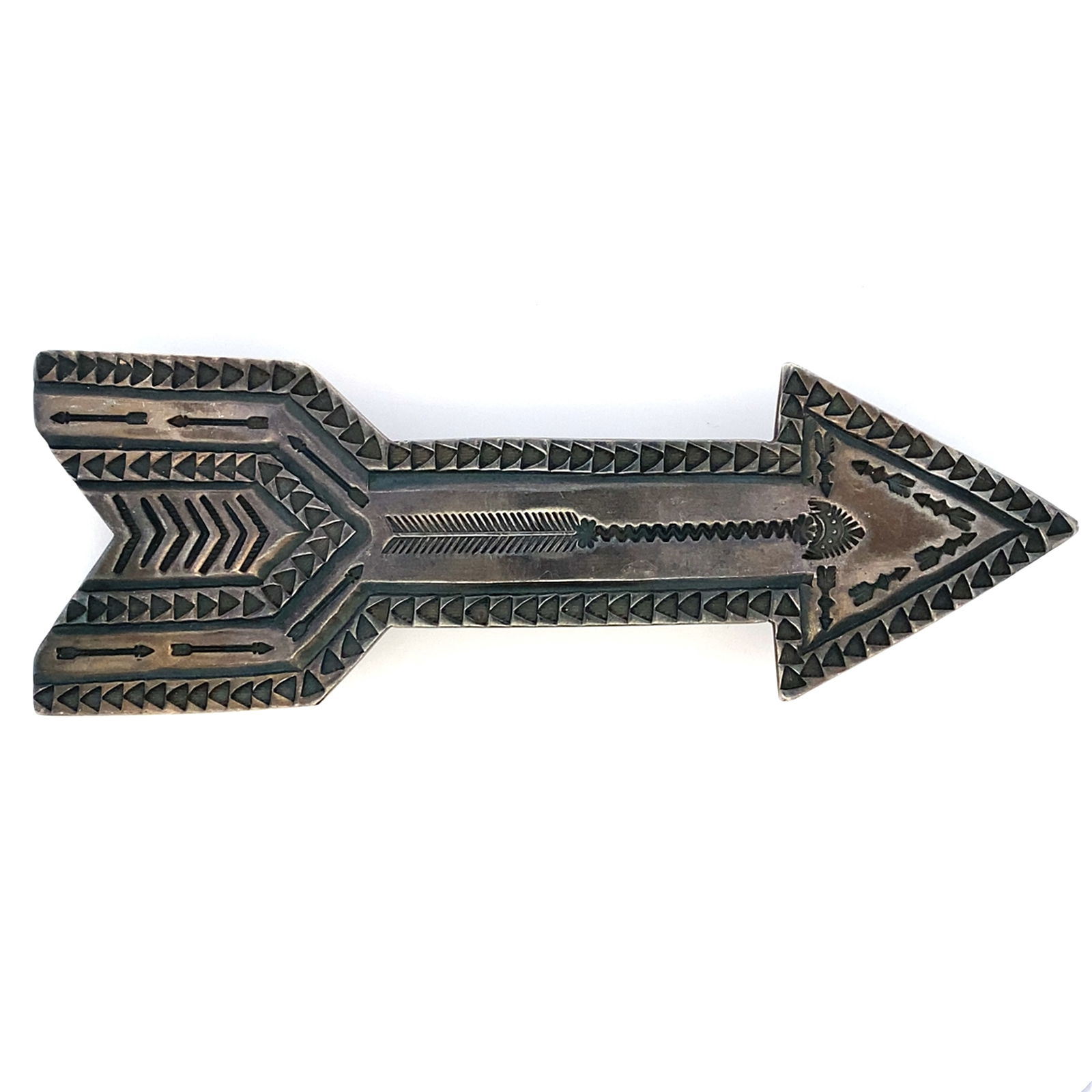 Begay Navajo Arrow Belt Buckle Sterling Silver (1 of 5)