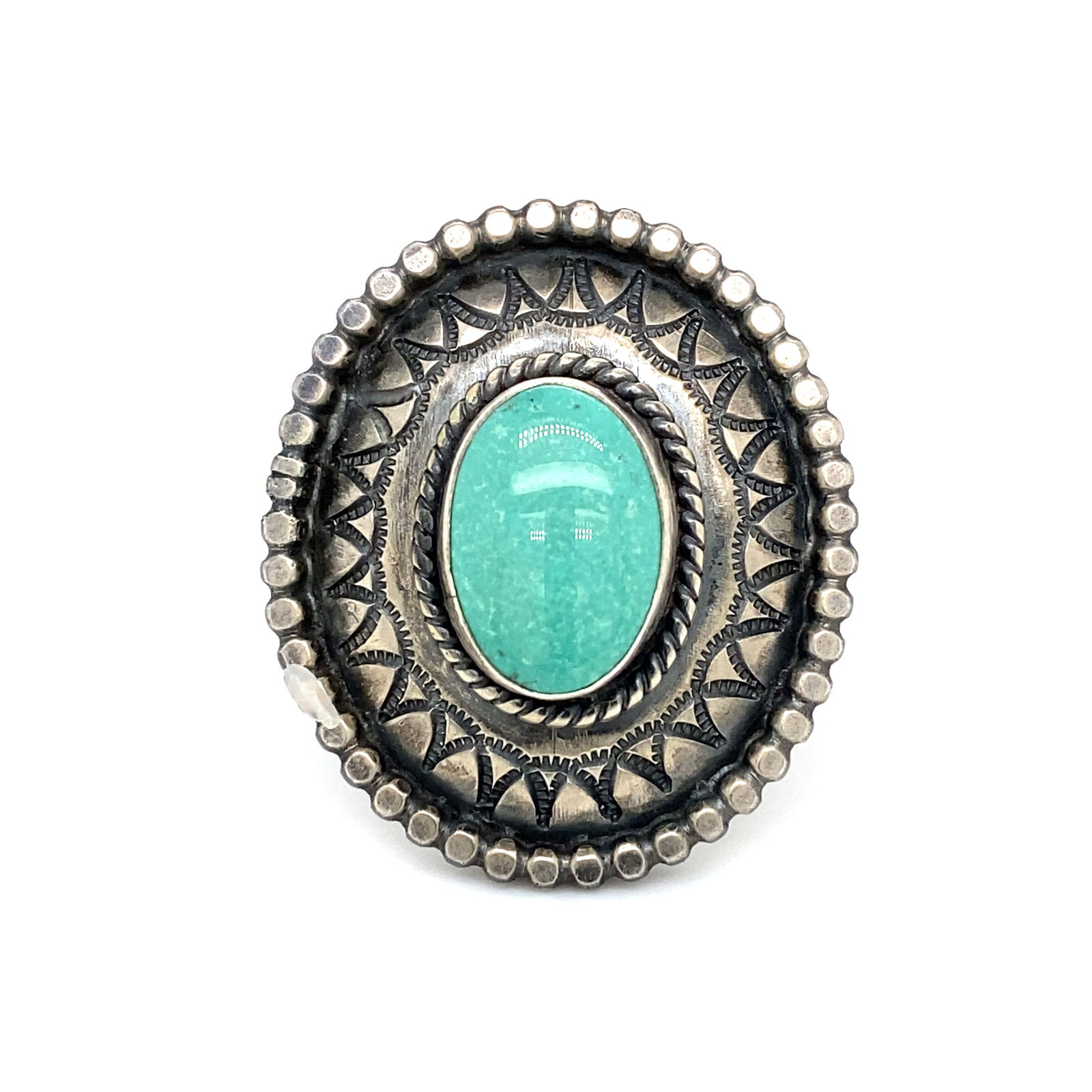 Vintage A. Douglas Native American Turquoise Ring in Sterling Silver (1 of 6)
