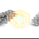 Designer Green Sapphire and Diamond Ring in 14K Yellow Gold