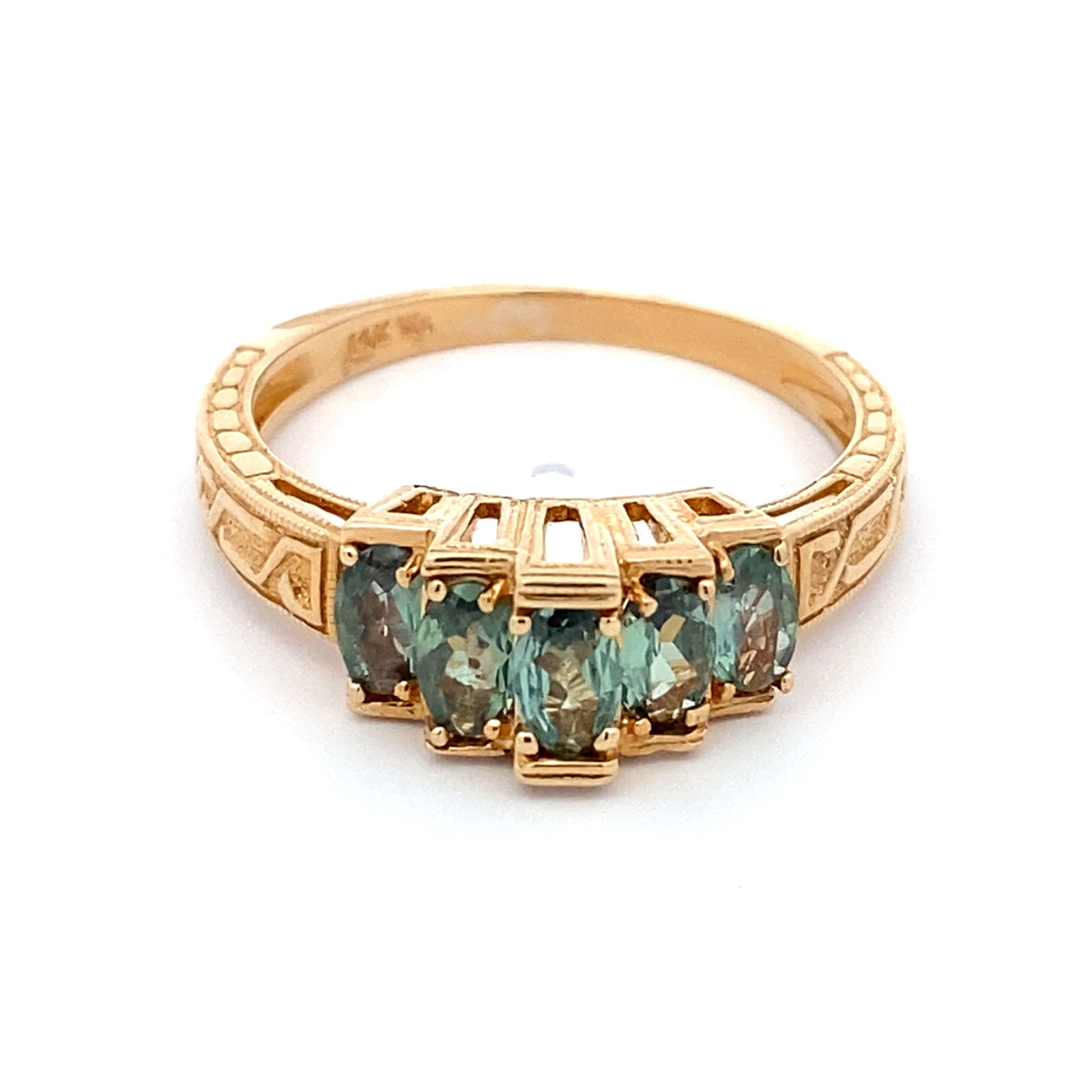 Green Sapphire Ring in 14K Yellow Gold (1 of 6)