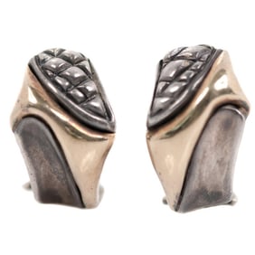 Collection 18 Karat Yellow Gold and Sterling Silver Earrings