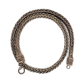 Italian Made Herringbone Chain Necklace in Sterling Silver