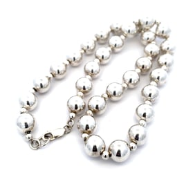 Ball Link Necklace in Sterling Silver