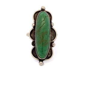 Vintage Native American Turquoise Ring in Sterling Silver
