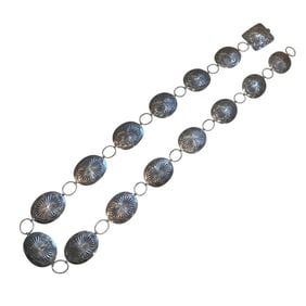 Estate Native American Concho Belt in Sterling Silver