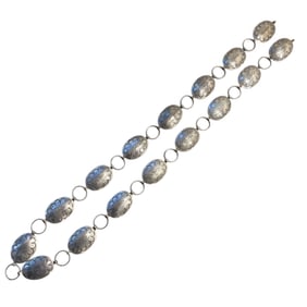 Vintage Native American Artisan JB Silver Concho Belt