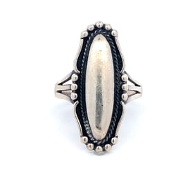 Sterling Silver Mirror Navette Ring