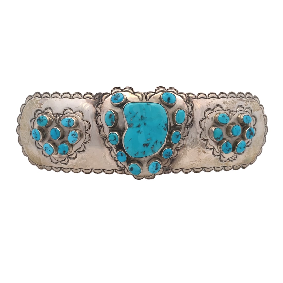 Sterling Silver "Designer JY" Turquoise Heart Design Hair Barrette (1 of 4)