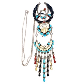Verdel Niiha Zuni Multi-Stone Inlay Pendant