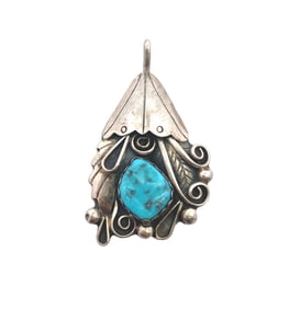 Sterling Silver Freeforn Turquoise Pendant