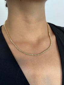 Diamond Tennis Necklace in 10K Yellow Gold