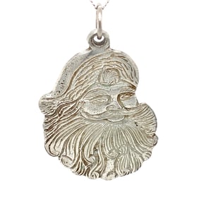 Santa Claus Pendant in Silver Tone