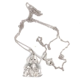 Family Dog Necklace in Sterling Silver