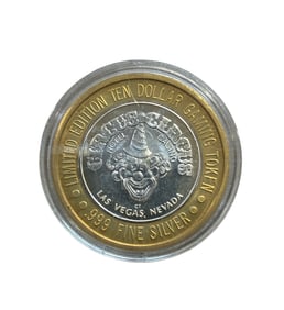 Circus Circus Casino Las Vegas Limited Edition $10 Gaming Token in .999 Silver and 24K Yellow Gold