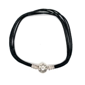 Pandora Black Multi Strand Cord Bracelet in Sterling Silver
