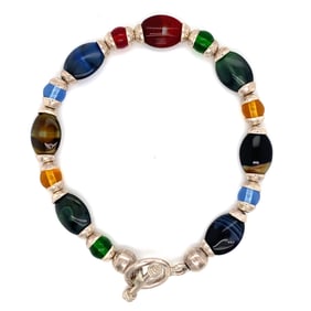 Vintage Beaded Bracelet in 925 Sterling Silver