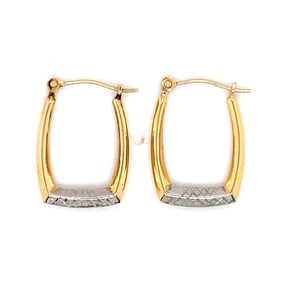 Hoop Earrings in 14K Two Tone Gold