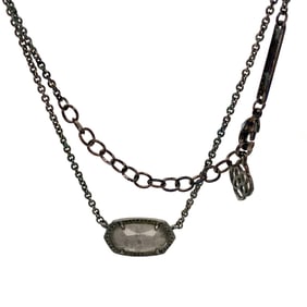 Kendra Scott Quartz Fashin Necklace in Black Rhodium