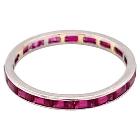1940s 0.40 Carat Ruby Eternity Band Ring in Platinum