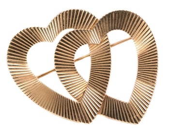 Vintage Tiffany & Co. 14K Yellow Gold Heart Brooch