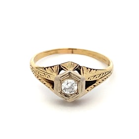 Estate Vintage Diamond Ring in 14K Yellow Gold