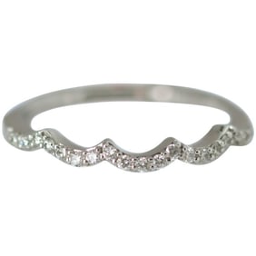 14k White Gold Shane Co. Diamond Wave Band