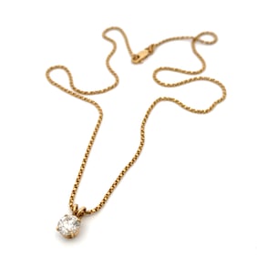 Diamond Pendant on Chain, 14K Gold