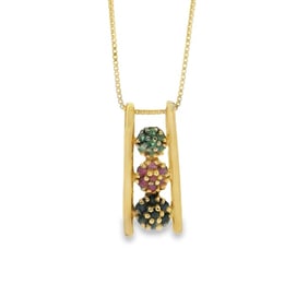 Ross-Simons Vermeil Ruby, Sapphire, Emerald Pendant