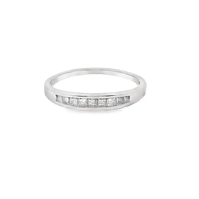 Princess Cut Diamond Anniversry Band, 14K White Gold