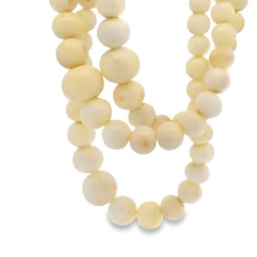 14K Gold Sardinian Coral Three Strand Necklace