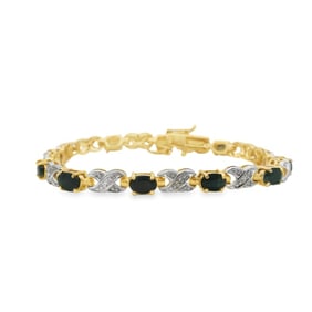 Sterling Silver Vermeil Sapphire Tennis Bracelet