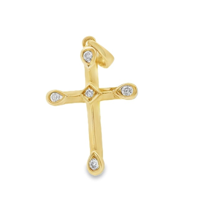 14K Gold Diamond Cross Pendant (1 of 4)