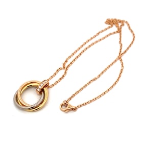 Cartier Trinity 18k Diamond Necklace Tri-Tone