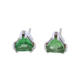 Tsavorite Garnet Stud Earrings, 14K Gold