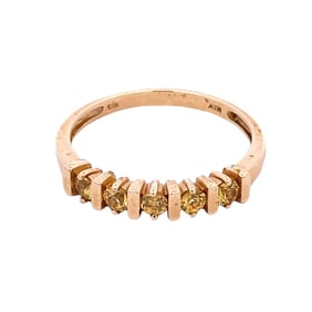 10 K Yellow Gold 5-Stone Yellow Citrine Band Ring