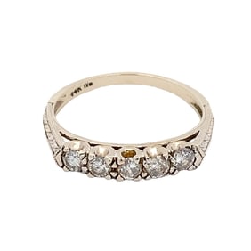 14 K White Gold 5-Stone Diamond Band