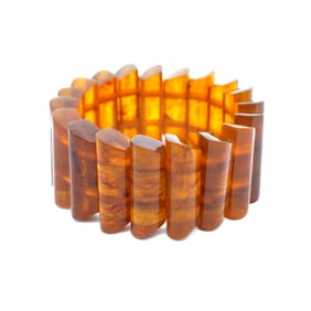 Vintage 1980s European Amber Link Bracelet