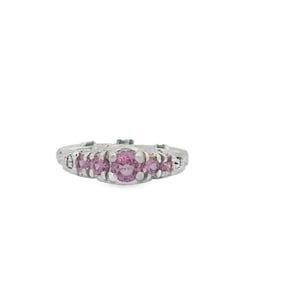 Pink Tourmaline Filigree Ring, 14K White Gold