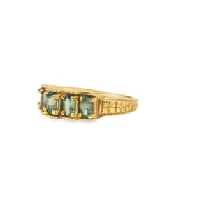 Green Sapphire Gemstone Ring, 14K Gold