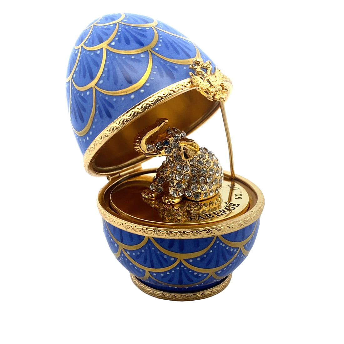 Imperial Fabergé Limoges Porcelain Egg with Surprise Elephant (1 of 5)