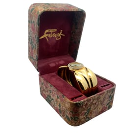 Fabergé Rhinestone Bangle Wristwatch in Gold Toned