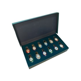 Rare Set of 12 House of Fabergé Christmas Egg Ornament Collection in 24K Gold