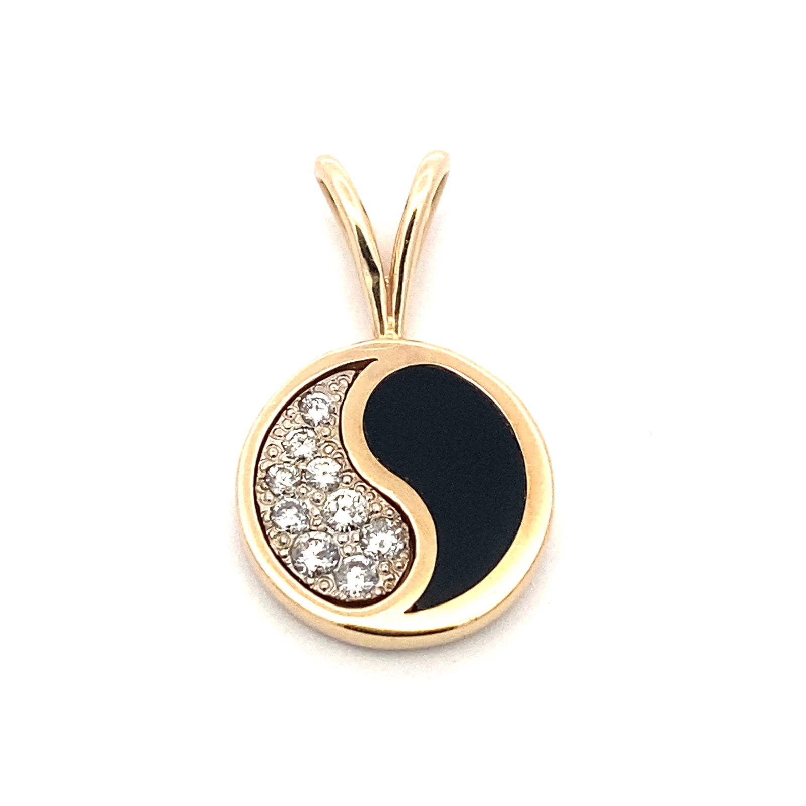 Diamond and Onyx Pendant in 14K Yellow Gold (1 of 5)