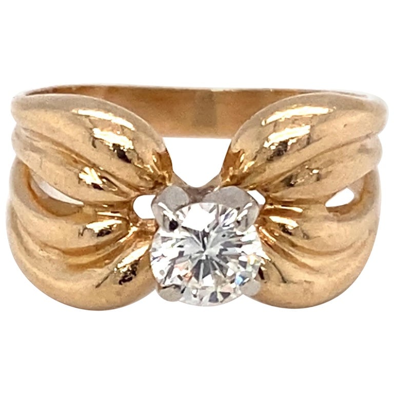 0.48 Carat Diamond Engagement Ring, 14 Karat Yellow Gold (1 of 7)